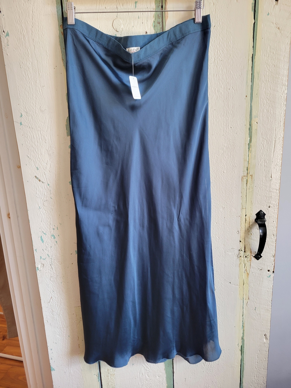 Free People Maxi Slip Skirt in Slate Blue